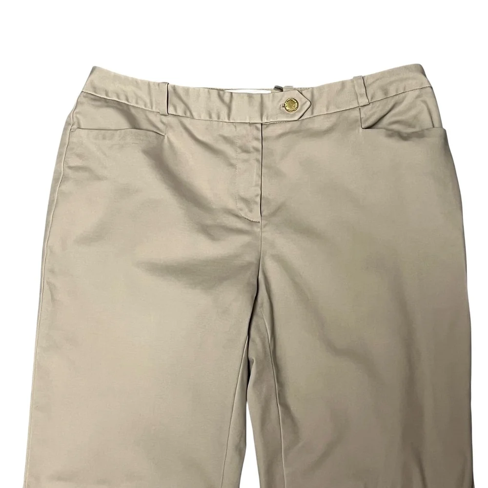 Calvin Klein Khaki Modern Fit Mid Rise Straight Leg Pants Size 6 Petite